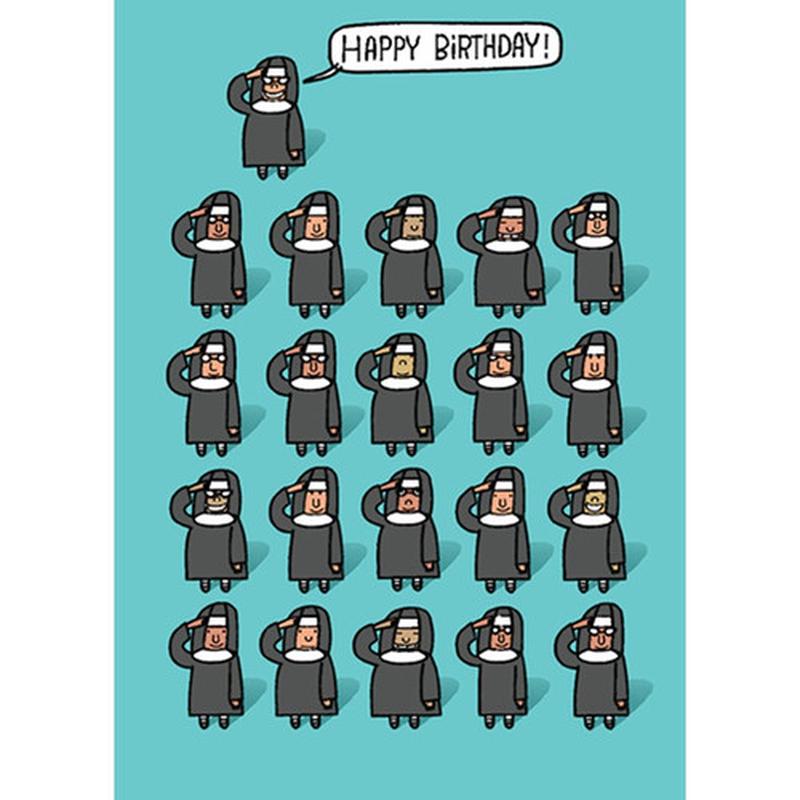 21 Nun Salute Funny / Humorous Birthday Card
