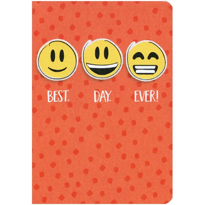 3 Smiley Faces: Best Day Ever Die Cut Juvenile Birthday Card for Young Child : Kid