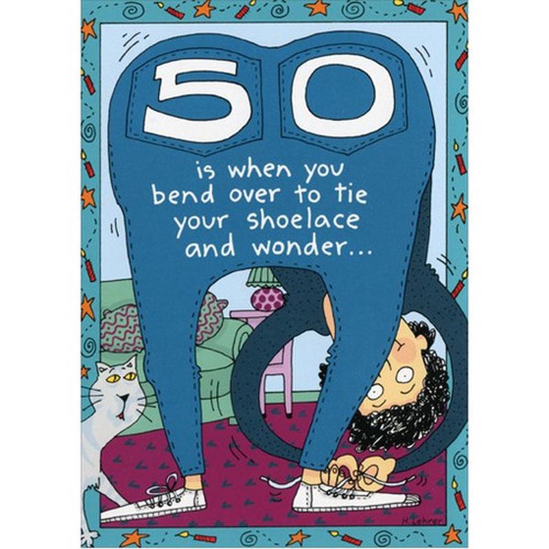 50 Is When You Funny / Humorous 50th Birthday Card
