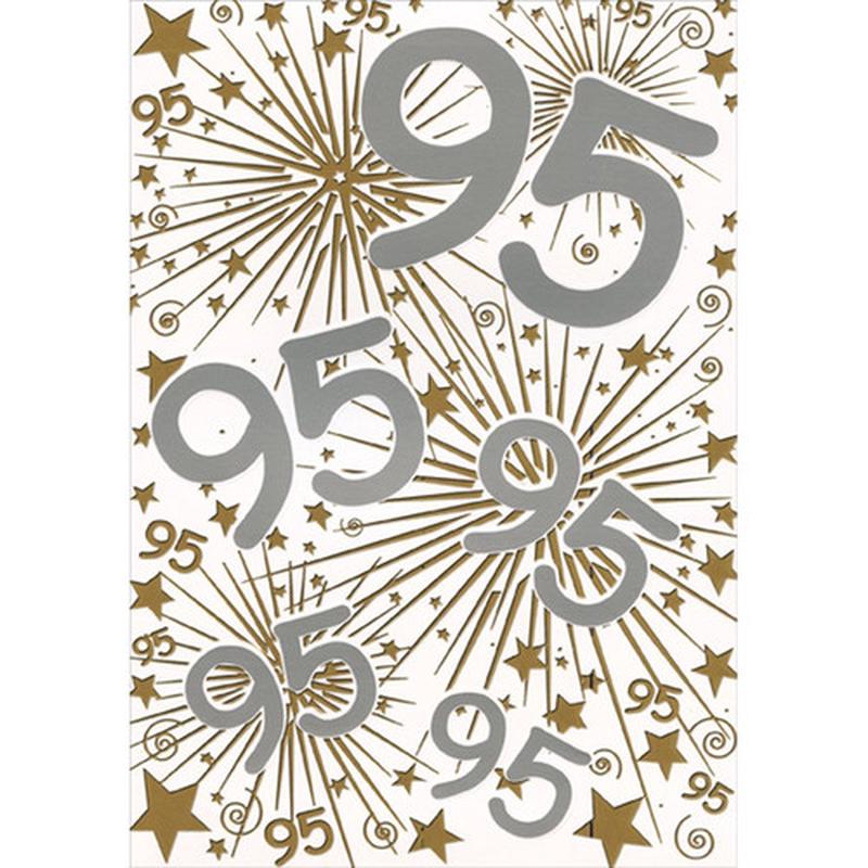 95 Repeated in Silver and Gold Foil Age 95 / 95th Birthday Card