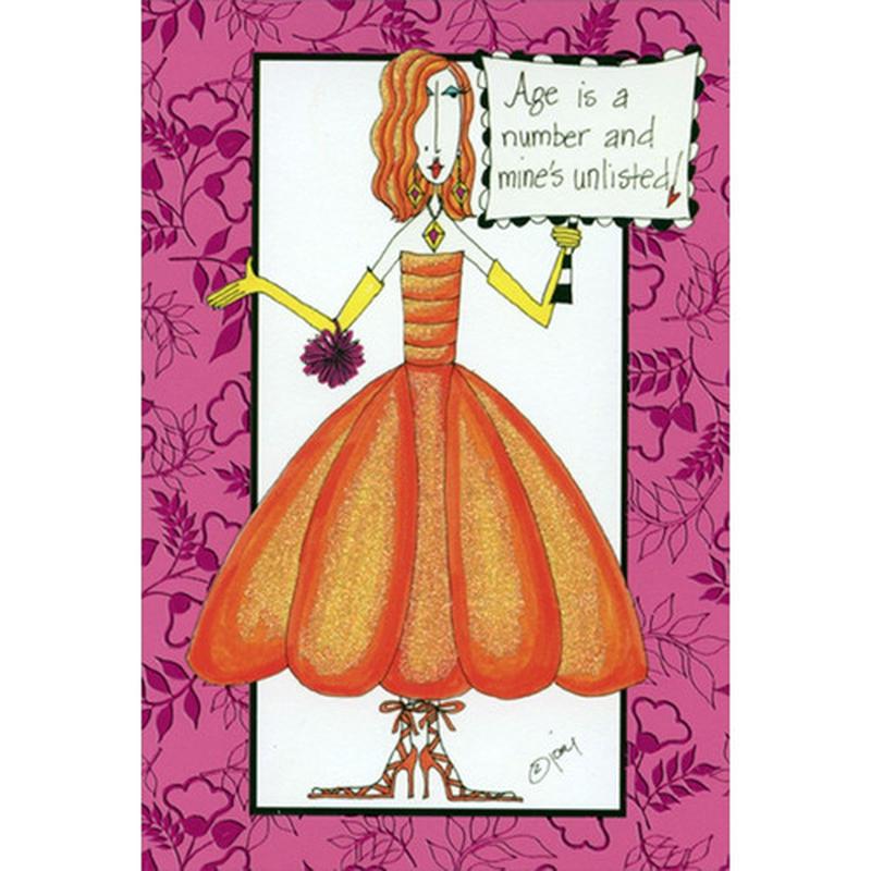 Age Is A Number Dolly Mamas Funny / Humorous Feminine Birthday Card for Her / Woman