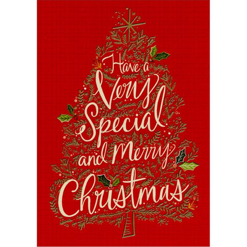 A Very Special Christmas Tree on Red Box of 18 Christmas Cards
