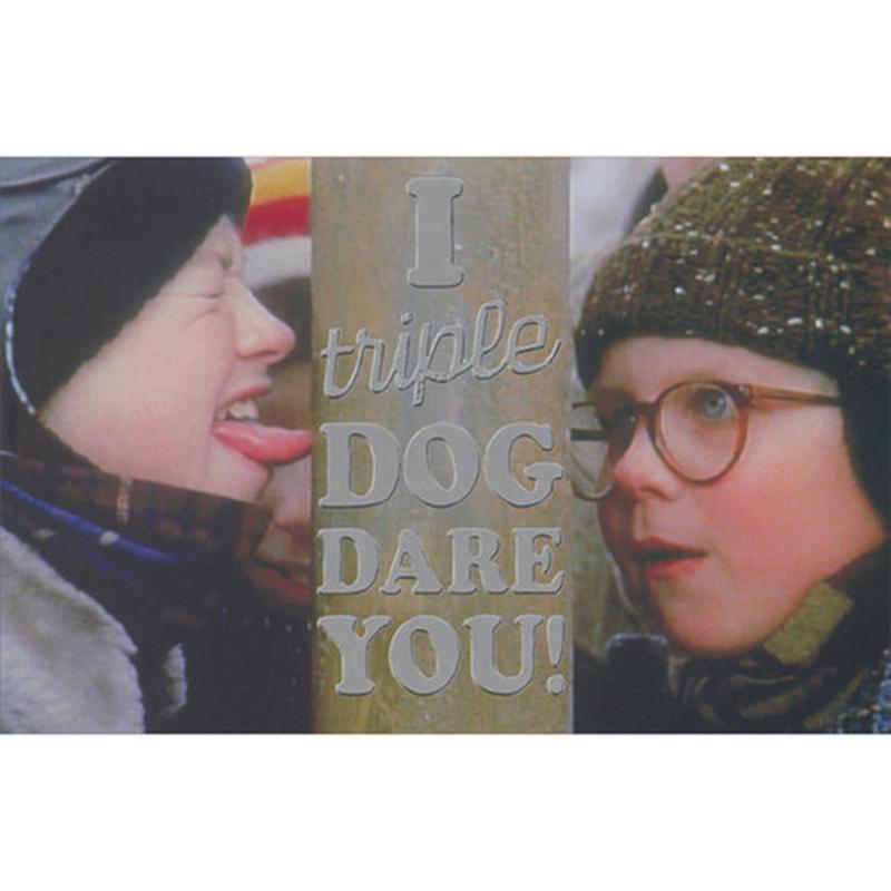 A Christmas Story: I Dog Dare You Tongue Stuck on Pole Funny / Humorous Box of 10 Christmas Cards
