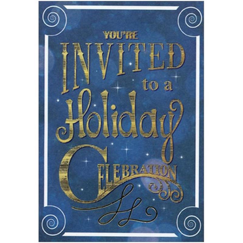 A Holiday Celebration - Package of 8 Christmas Party Invitations