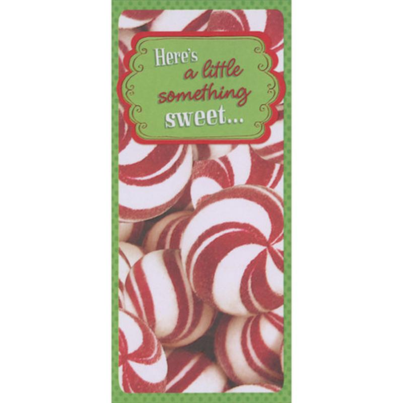 A Little Something Sweet: Red and White Peppermint Candies Package of 8 Money Holder / Gift Card Holder Christmas Cards