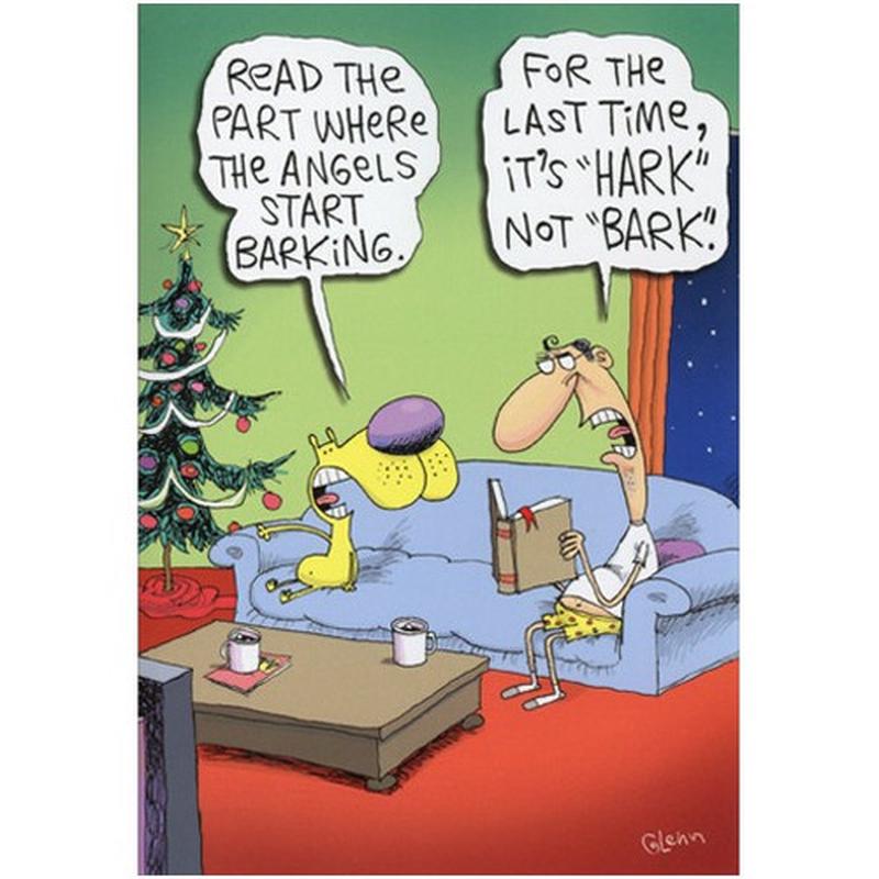 Angels Barking Box of 12 Funny / Humorous Christmas Cards