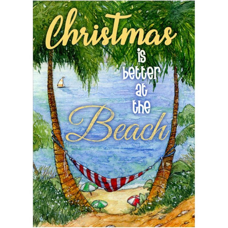 Better at the Beach : Hammock and Palm Trees Box of 18 Warm Weather Christmas Cards
