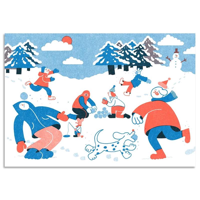 Snowball Fight Christmas Card - Default Title