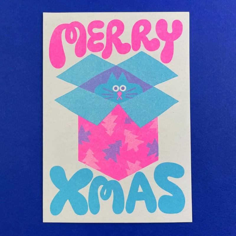 Christmas Cat in A Box Card - Default Title