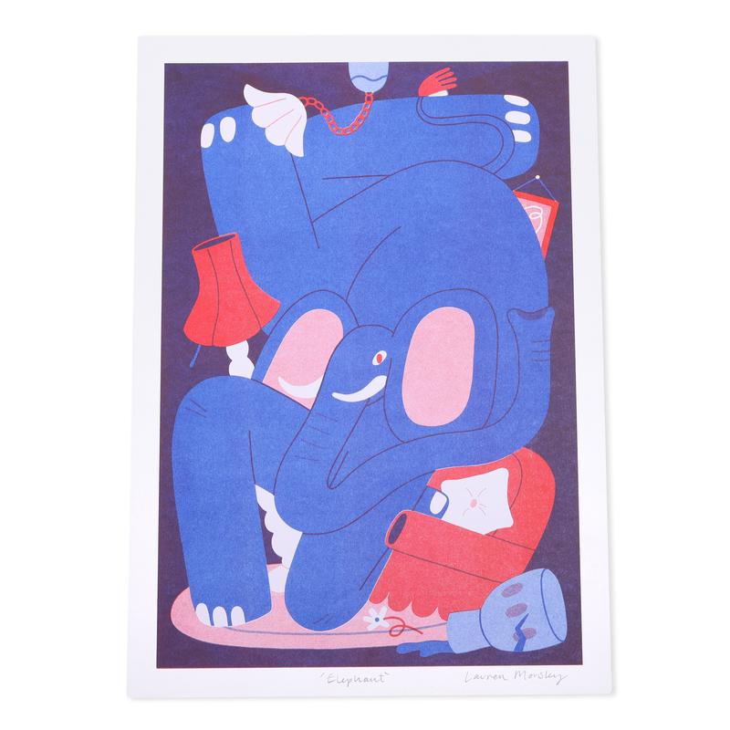 Elephant A3 Risograph Print